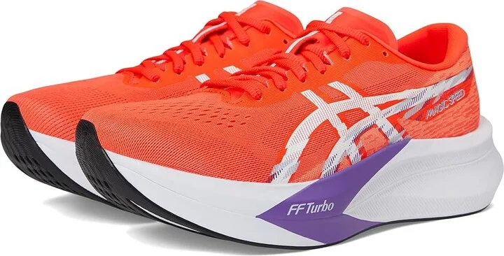 ASICS Magic Speed 4 Men's Running Shoes Flash Red/White : 11.5 D - Medium, Textile