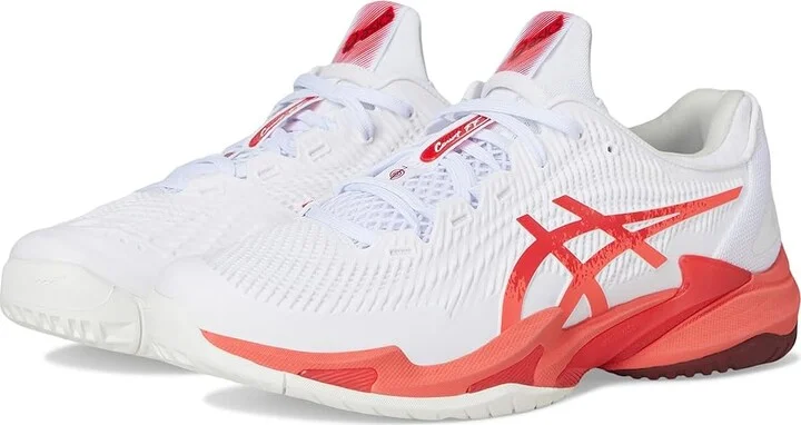ASICS Men's Court FF 3 Novak Men's Shoes White/Electric Red : 15 D - Medium, Textile/Synthetic