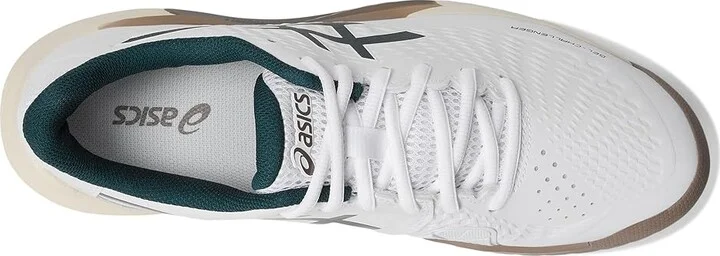 ASICS Men's GEL-Challenger 14 Tennis Shoe Men's Shoes White/Saxon Green : 14 D - Medium, Synthetic/Textile - Image 2