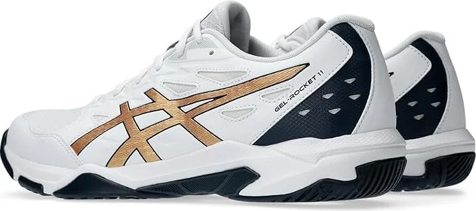 ASICS Men's GEL-Rocket Volleyball Shoe Men's Shoes White/Pure Gold : 12 D - Medium, Synthetic/Textile - Image 5