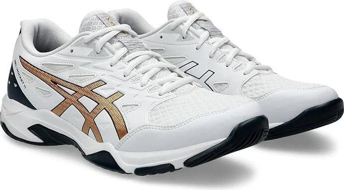 ASICS Men's GEL-Rocket Volleyball Shoe Men's Shoes White/Pure Gold : 12 D - Medium, Synthetic/Textile