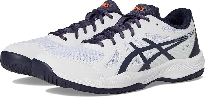 ASICS Men's Upcourt 6 Volleyball Shoe Men's Volleyball Shoes White/Indigo Fog : 11.5 D - Medium, Synthetic