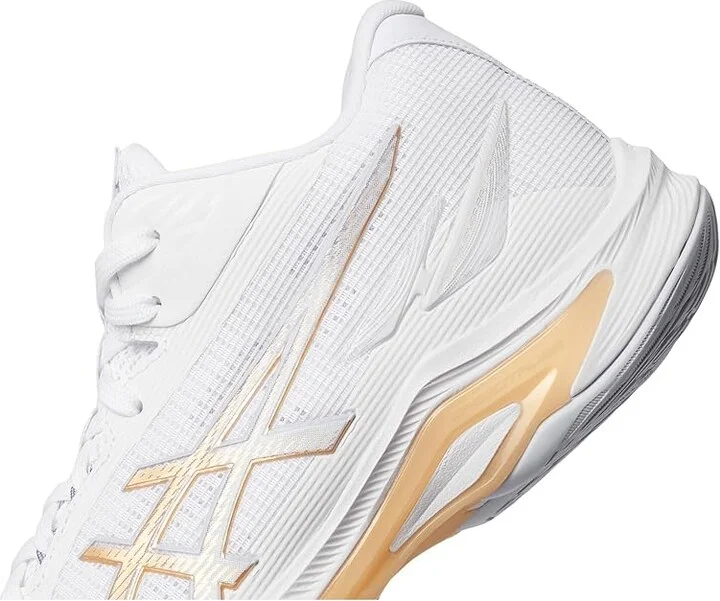ASICS Netburner Ballistic FF MT 4 Women's Shoes White/Champagne : 8 B - Medium, Synthetic/Textile - Image 7