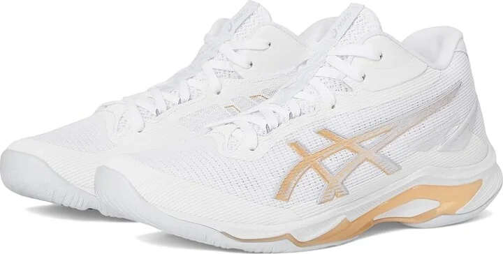 ASICS Netburner Ballistic FF MT 4 Women's Shoes White/Champagne : 8 B - Medium, Synthetic/Textile