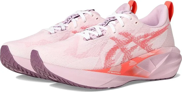 ASICS Novablast 5 Women's Running Shoes White/Coral Reef : 8.5 B - Medium, Synthetic