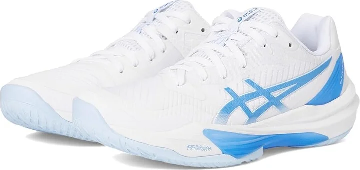 ASICS Sky Elite FF 3 Women's Volleyball Shoes White/Blue Coast : 12 B - Medium, Synthetic