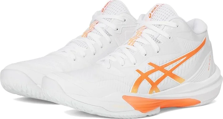 ASICS Sky Elite FF MT 3 Women's Volleyball Shoes White/Vivid Coral : 8 B - Medium, Synthetic