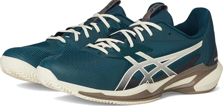 ASICS Solution Speed FF 3 Clay Tennis Shoes Men's Shoes Saxon Green/Birch : 8 D - Medium, Synthetic