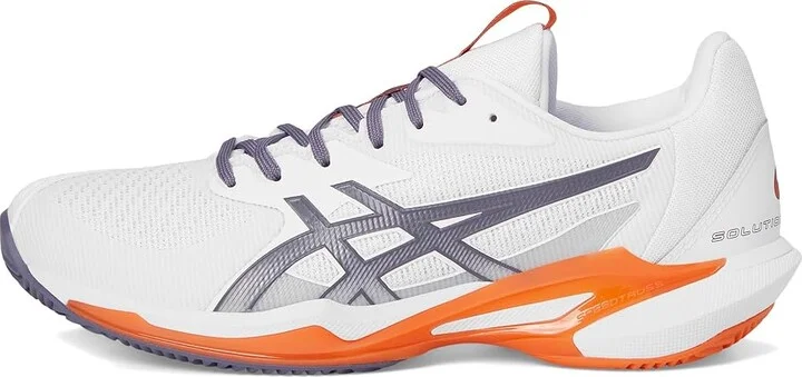 ASICS Solution Speed FF 3 Clay Tennis Shoes Men's Shoes White/Greyish Purple : 15 D - Medium, Synthetic - Image 6