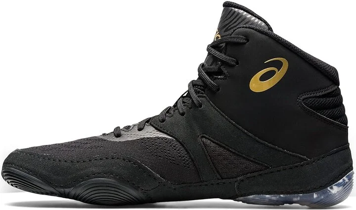 ASICS Split Elite Wrestling Shoe Men's Shoes Black/Pure Gold : 9 D - Medium, Textile/Synthetic - Image 5