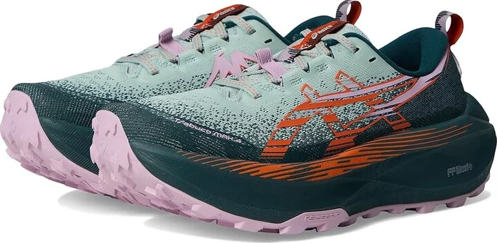 ASICS Trabuco Max 4 Women's Running Shoes Cold Moss/Nova Orange : 10 B - Medium, Synthetic