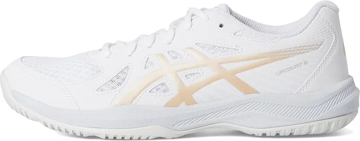 ASICS Upcourt 6 Women's Volleyball Shoes White/Champagne : 12 B - Medium, Synthetic - Image 6