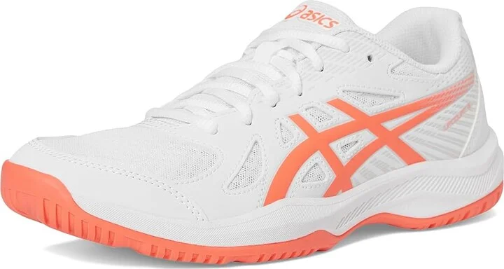 ASICS Upcourt 6 Women's Volleyball Shoes White/Vivid Coral : 8.5 B - Medium, Synthetic - Image 5