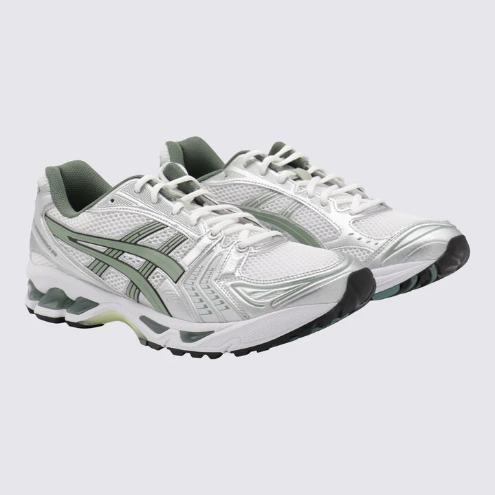 Asics White And Green Sneakers - Image 2
