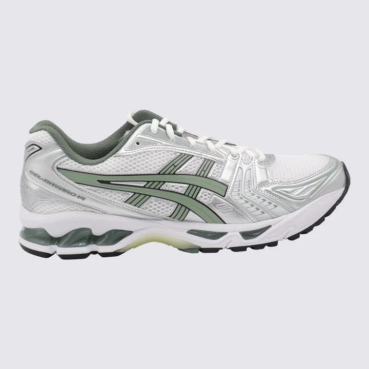 Asics White And Green Sneakers