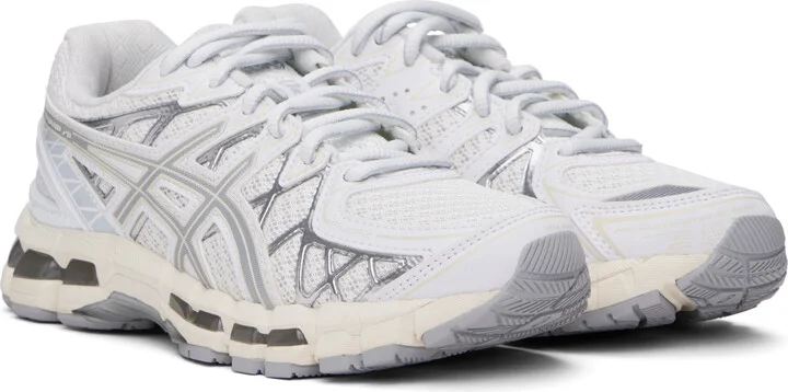 ASICS White & Silver GEL-KAYANO 20 Sneakers - Image 4