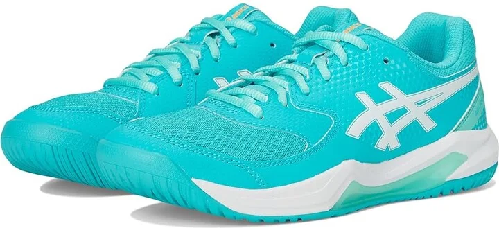 ASICS Women's GEL-Dedicate 8 Pickleball Women's Shoes Energy Aqua/White : 9 B - Medium, Synthetic