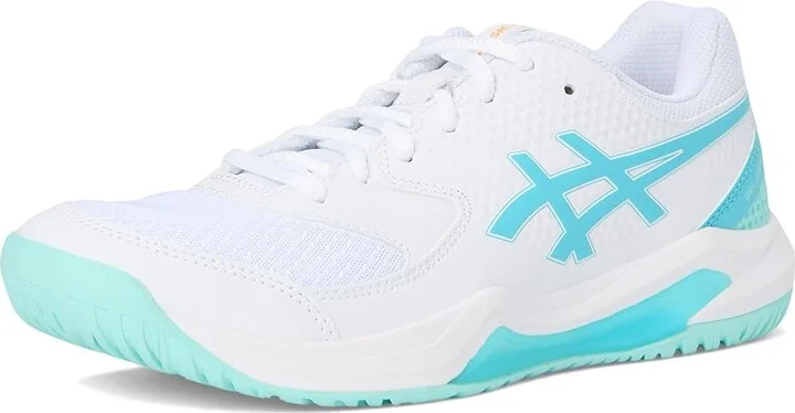 ASICS Women's GEL-Dedicate 8 Pickleball Women's Shoes White/Energy Aqua : 9 B - Medium, Synthetic - Image 5