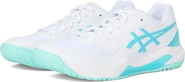 ASICS Women's GEL-Dedicate 8 Pickleball Women's Shoes White/Energy Aqua : 9 B - Medium, Synthetic