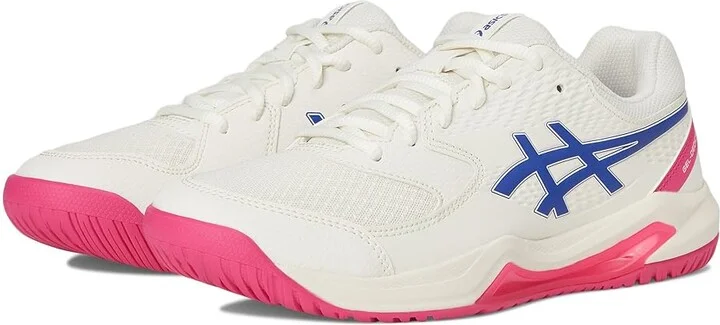ASICS Women's GEL-Dedicate 8 Tennis Shoe Women's Shoes Cream/Dark Cobalt : 7.5 B - Medium, Synthetic