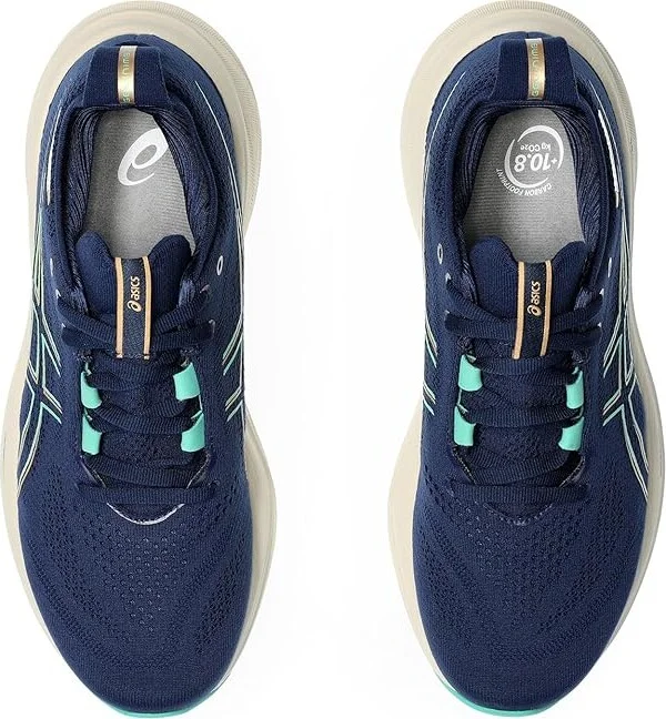 ASICS Women's GEL-Nimbus 26 Women's Shoes Blue Expanse/Aurora Green : 9.5 B - Medium, Synthetic - Image 2