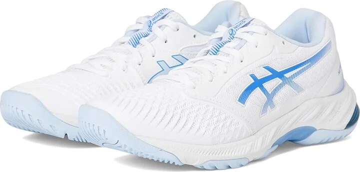 ASICS Women's Netburner Ballistic FF 3 Volleyball Shoe Women's Shoes White/Blue Coast : 8 B - Medium