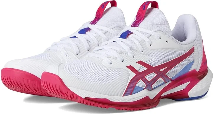 ASICS Women's Solution Speed FF 3 Tennis Shoe Women's Shoes White/Bright Rose : 5.5 B - Medium, Synthetic