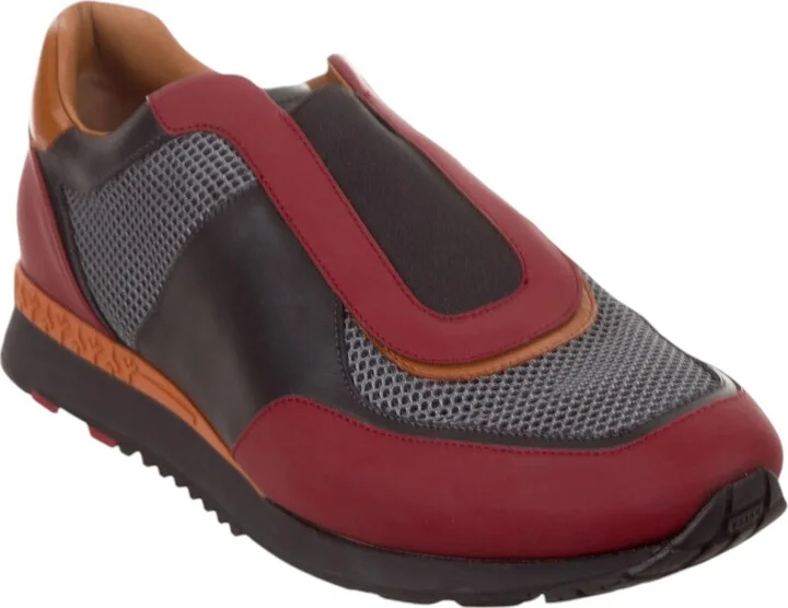Asmund 6217404 Men's Red Leather/Fabric Sneakers Size US 5.5