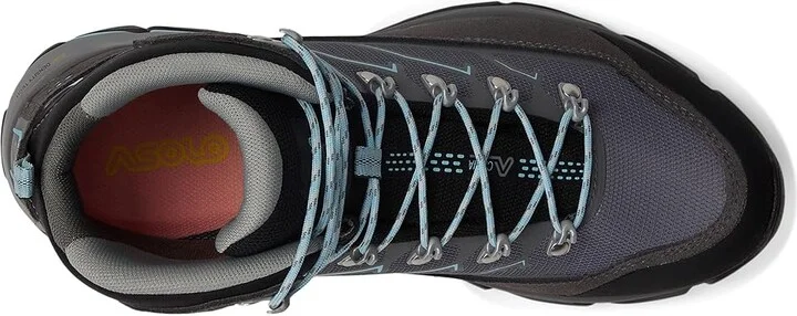 Asolo Acadia Mid GTX Women's Climbing Shoes Graphite/Sky Blue : 10 B - Medium, Leather - Image 2