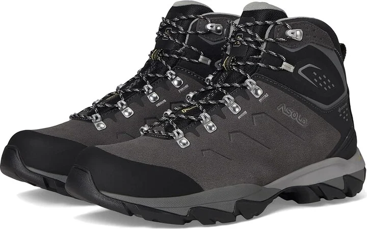 Asolo Acadia Mid Lth GTX MW Men's Climbing Shoes Graphite/Black : 11 E - Wide, Leather/Suede
