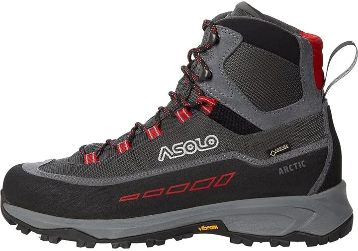 Asolo Arctic Men's Hiking Boots Grey/Gunmetal/Red : 8.5 D - Medium, Leather - Image 6