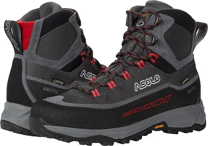 Asolo Arctic Men's Hiking Boots Grey/Gunmetal/Red : 8.5 D - Medium, Leather