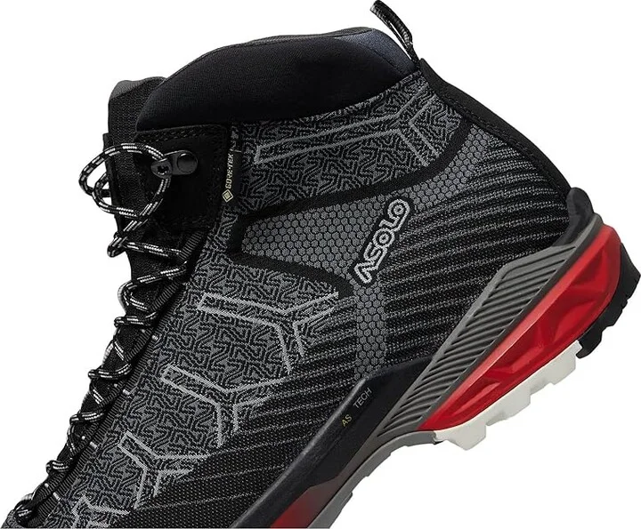 Asolo Falcon EVO Jaquard GV Men's Shoes Black/Red : 10 D - Medium - Image 4