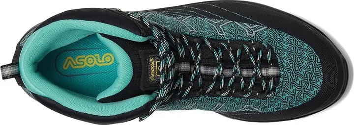 Asolo Falcon EVO Jaquard GV Women's Climbing Shoes Black/Aqua Green : 6.5 B - Medium, Synthetic - Image 2