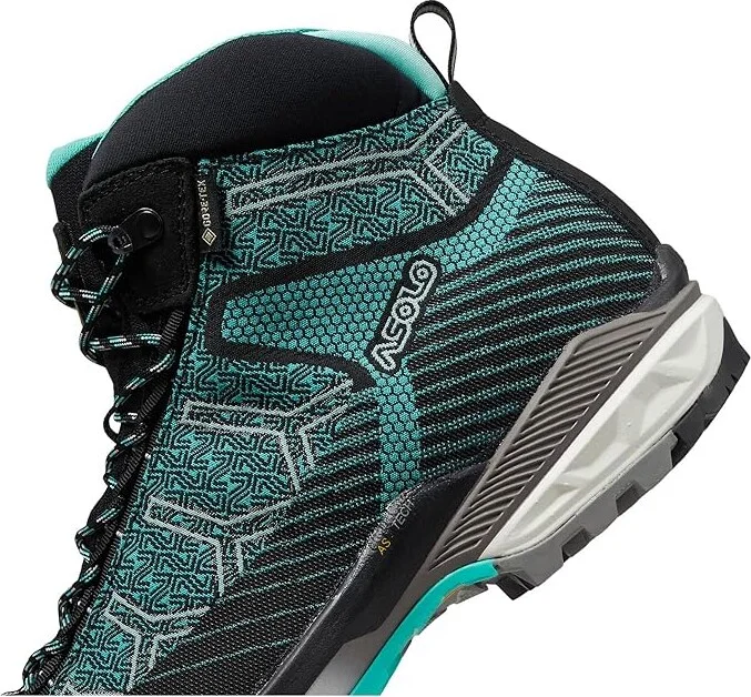 Asolo Falcon EVO Jaquard GV Women's Climbing Shoes Black/Aqua Green : 6.5 B - Medium, Synthetic - Image 4