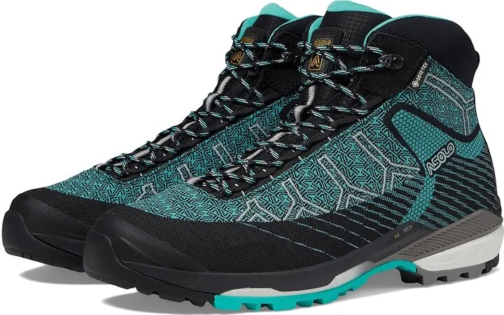 Asolo Falcon EVO Jaquard GV Women's Climbing Shoes Black/Aqua Green : 6.5 B - Medium, Synthetic