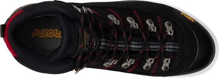 Asolo Fugitive GTX MM Men's Hiking Boots Black/Red : 8 D - Medium, Suede/Synthetic - Image 2