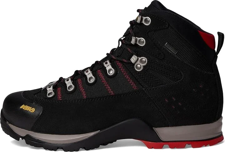 Asolo Fugitive GTX MM Men's Hiking Boots Black/Red : 8 D - Medium, Suede/Synthetic - Image 6