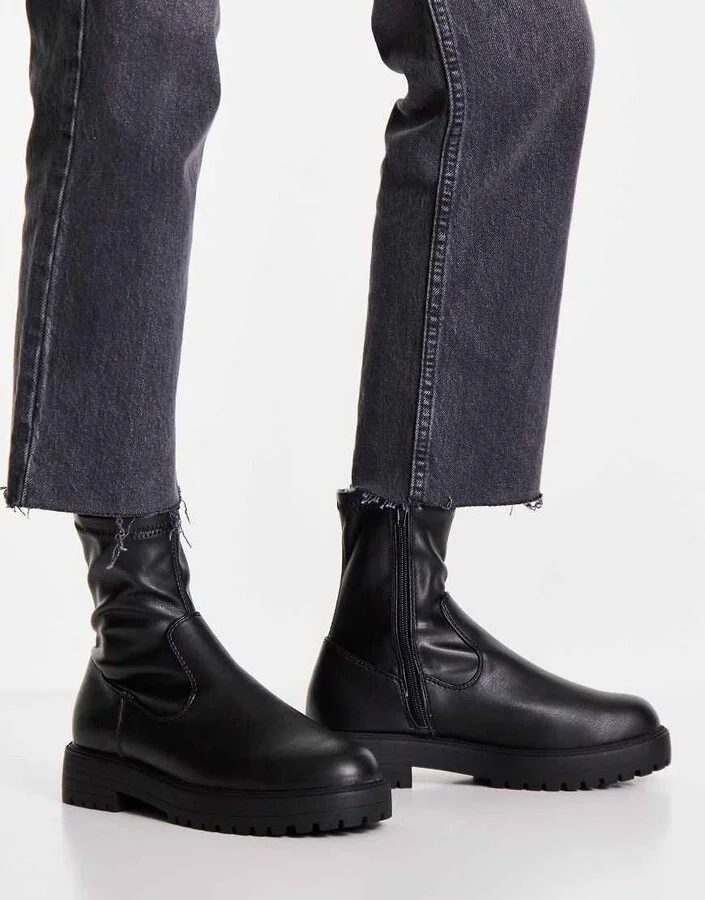 ASOS DESIGN Anton sock boots in black - Image 2