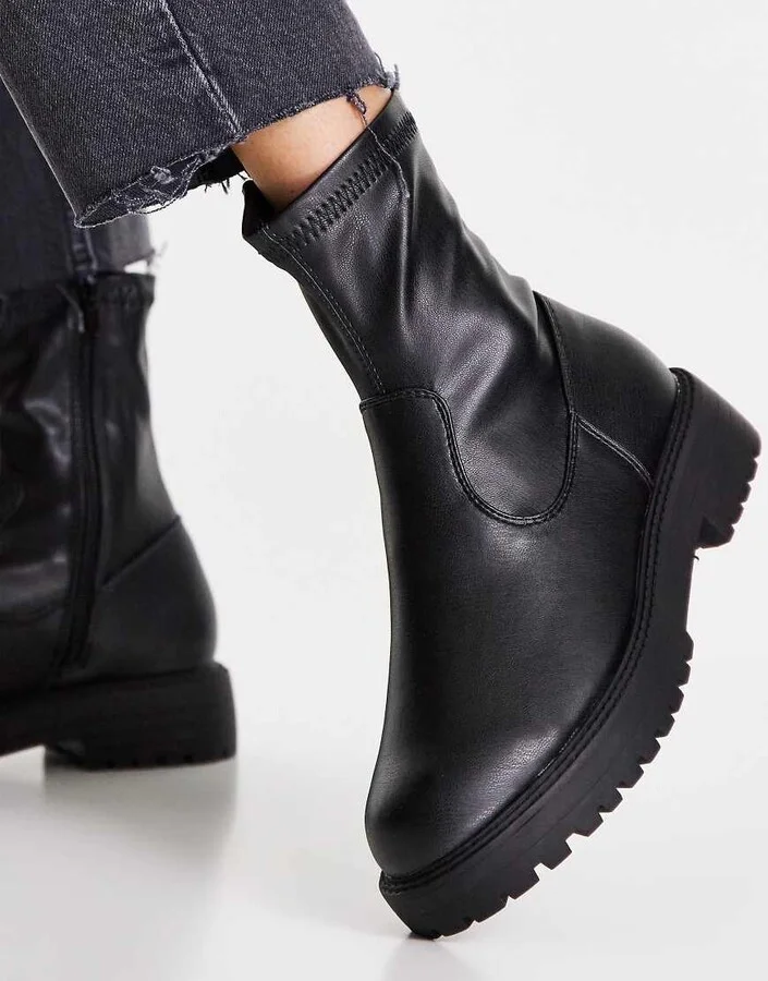 ASOS DESIGN Anton sock boots in black - Image 4