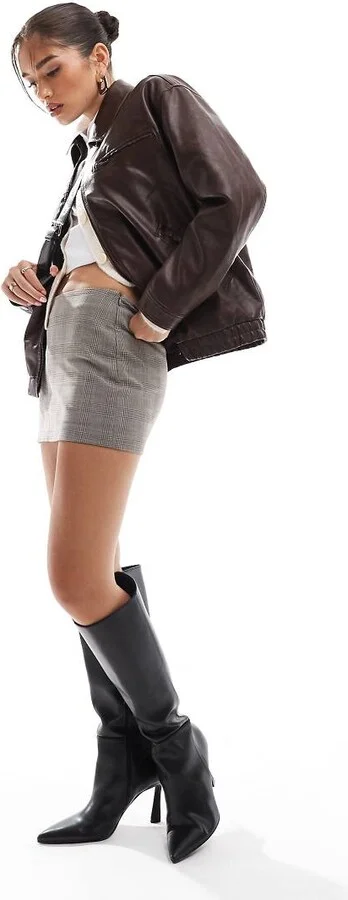ASOS DESIGN Charm heeled knee boot in black - Image 2