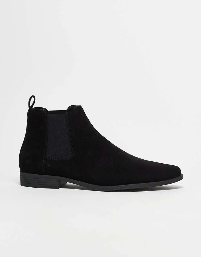 ASOS DESIGN chelsea boots in black faux suede - Image 2