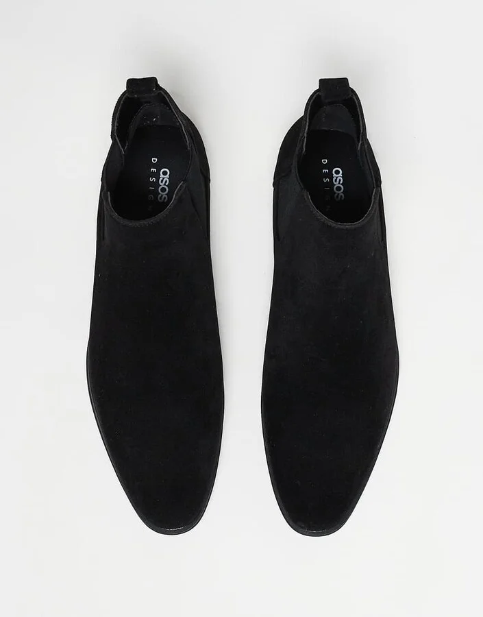 ASOS DESIGN chelsea boots in black faux suede - Image 3