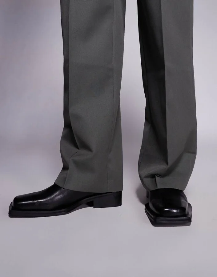 ASOS DESIGN chelsea boots in black leather with square toe - Image 4