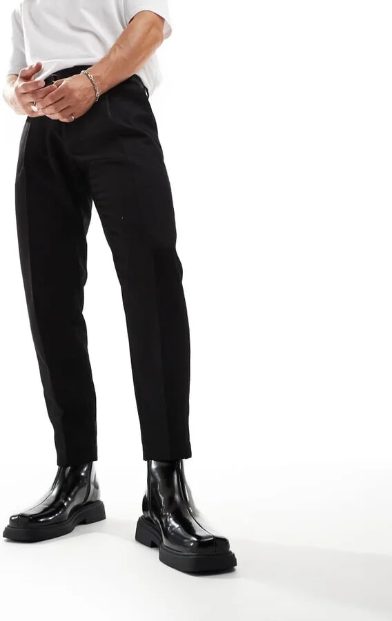 ASOS DESIGN chelsea boots in black polish with square toe - Image 4