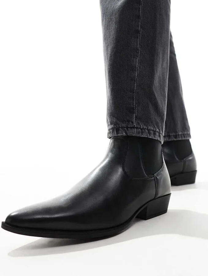 ASOS DESIGN Chelsea boots in black with Cuban heel - Image 2