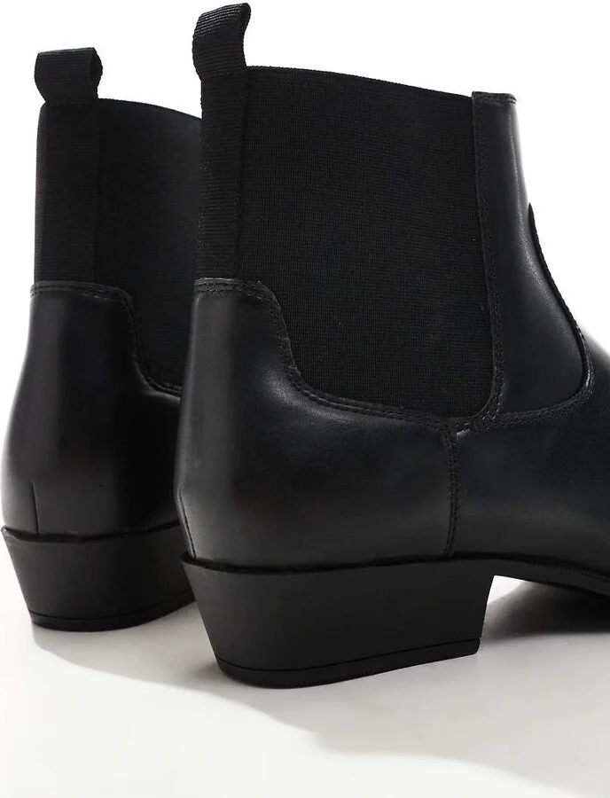 ASOS DESIGN Chelsea boots in black with Cuban heel - Image 3