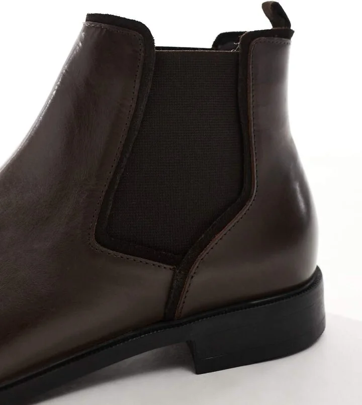 ASOS DESIGN chelsea boots in brown leather - Image 2