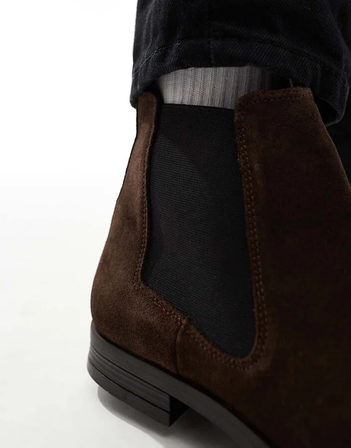 ASOS DESIGN chelsea boots in brown suede - Image 4