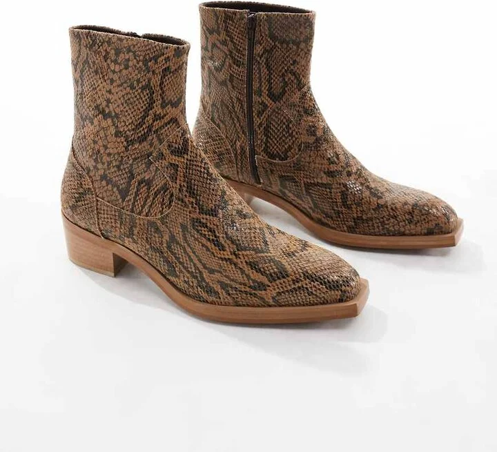 ASOS DESIGN chelsea boots in snake print - Image 2